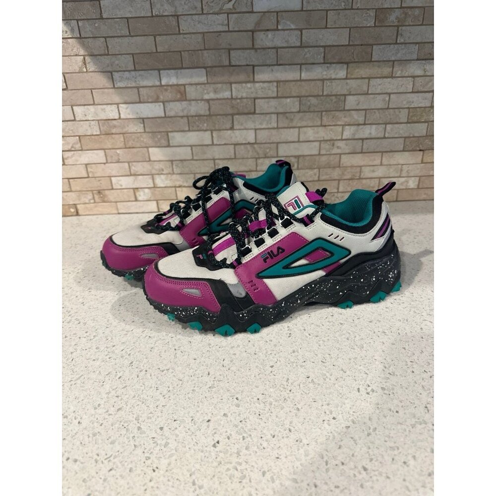 FILA Oakmont TR purple Multi Color Block‎ Leather Chunky Sneakers